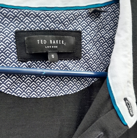 Ted Baker London Mens Black Polo Shirt Size 5 (XL) Cotton Modal Blend - Picture 2 of 6